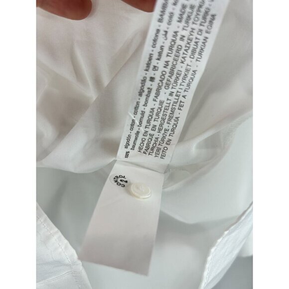 NWT Zara Women's White Oversized Poplin Shirt Long Sleeve Button Front Size XS - Picture 8 of 9